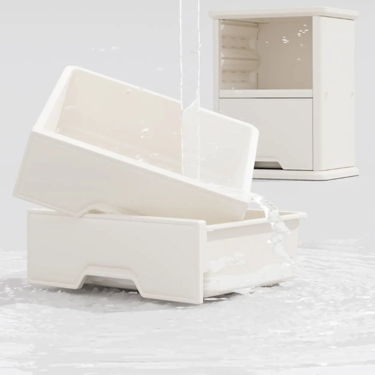 White Narrow Length Kids Nightstand with Drawers Image - 11