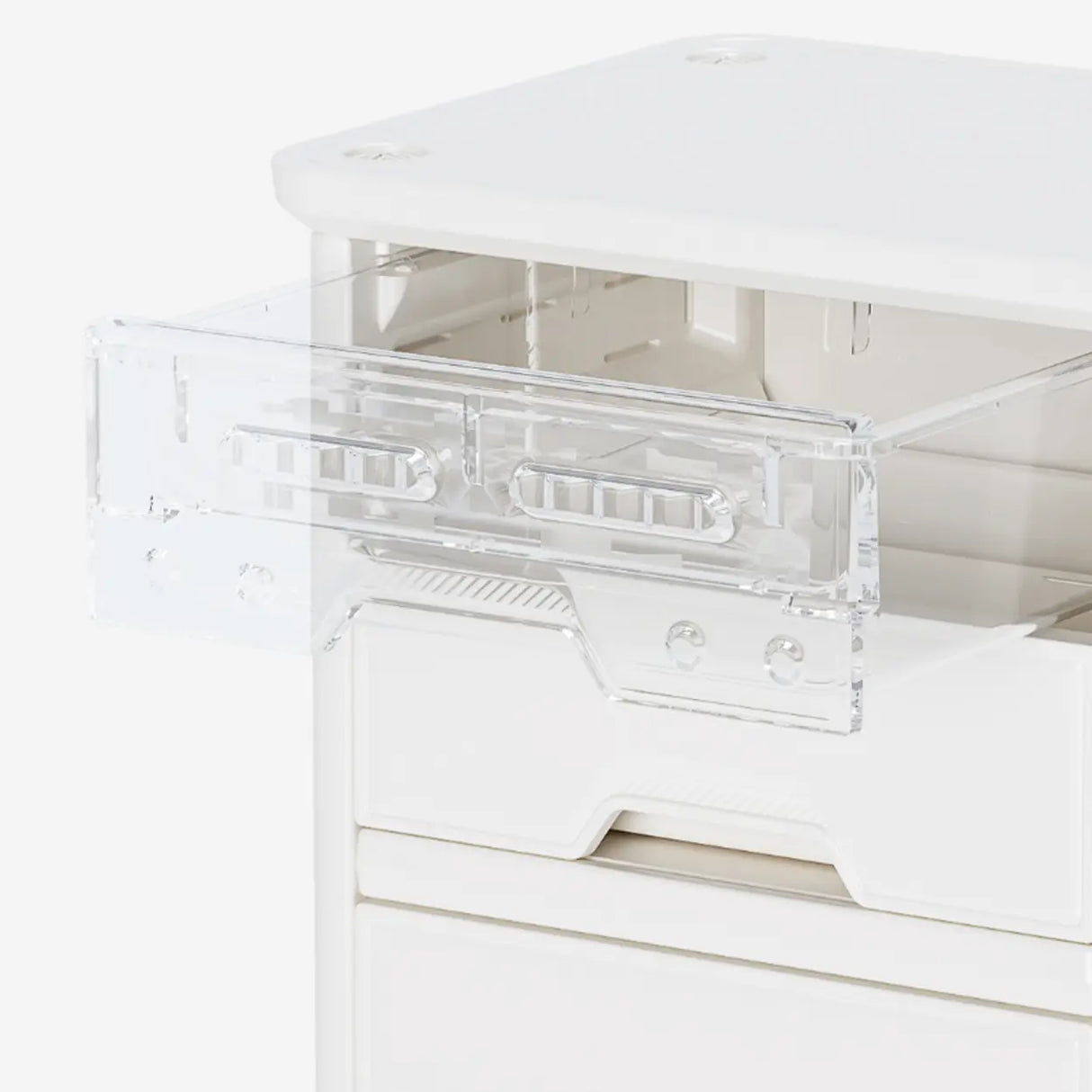 White Narrow Length Kids Nightstand with Drawers Image - 12