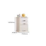 White Narrow Length Kids Nightstand with Drawers #size