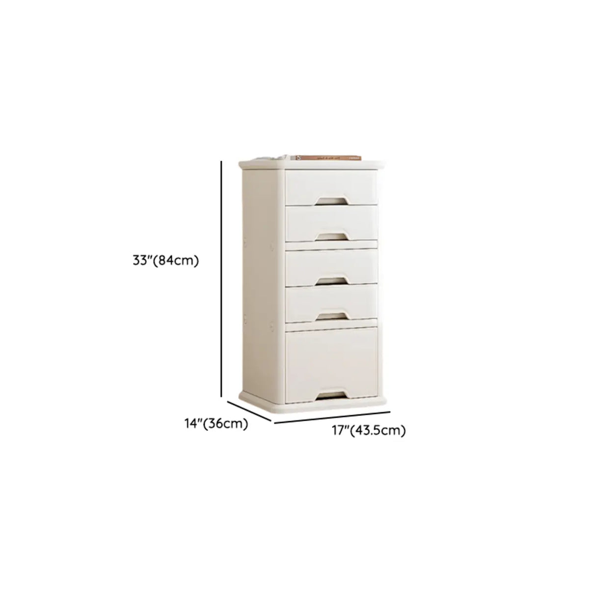 White Narrow Length Kids Nightstand with Drawers Image - 15