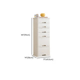 White Narrow Length Kids Nightstand with Drawers Image - 16