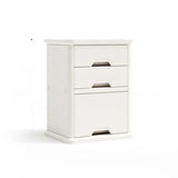 White Narrow Length Kids Nightstand with Drawers Image - 7