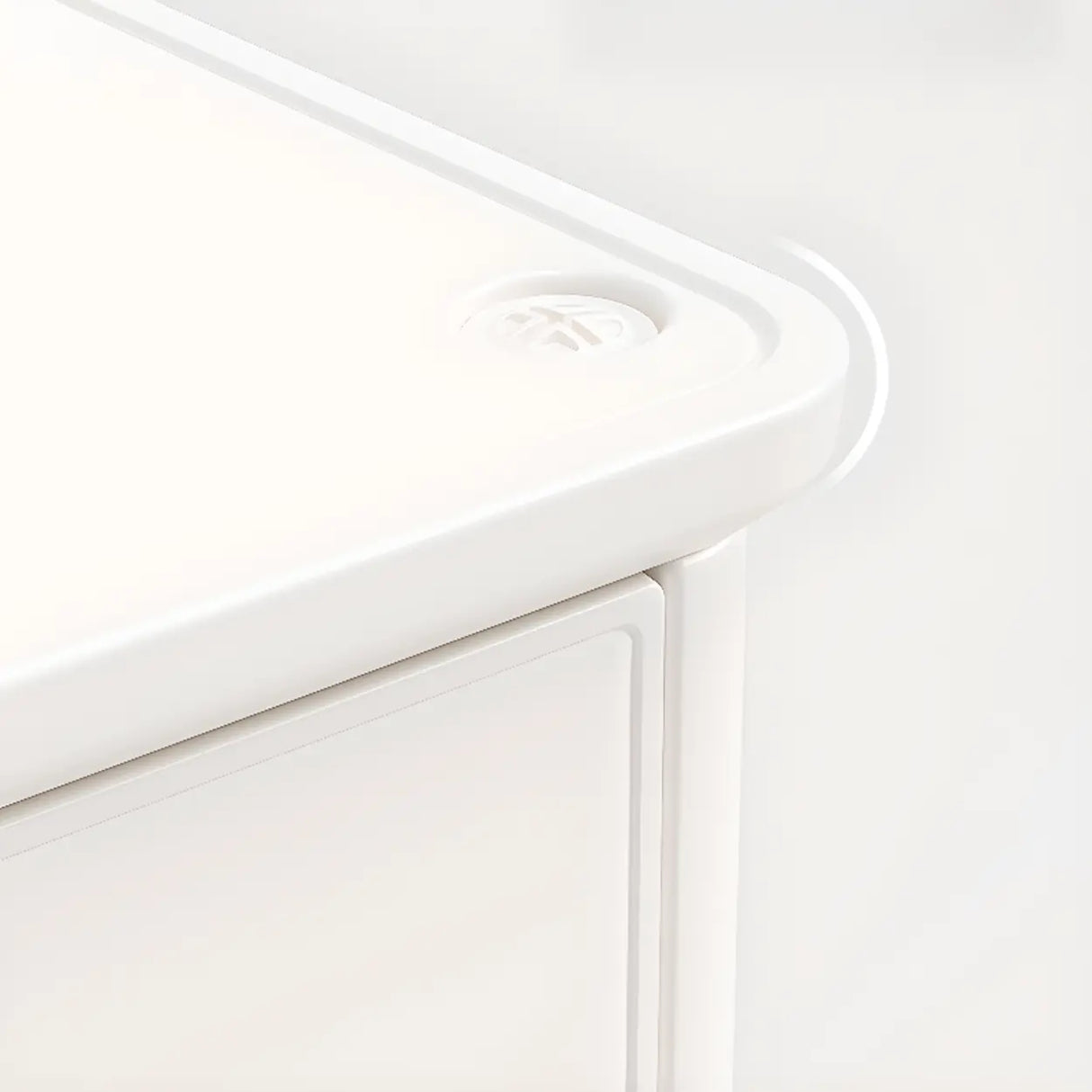 White Narrow Length Kids Nightstand with Drawers Image - 8