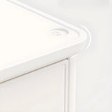 White Narrow Length Kids Nightstand with Drawers Image - 8