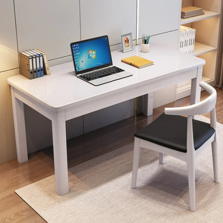 White Natural Standard Wooden Writing Desk Image - 1