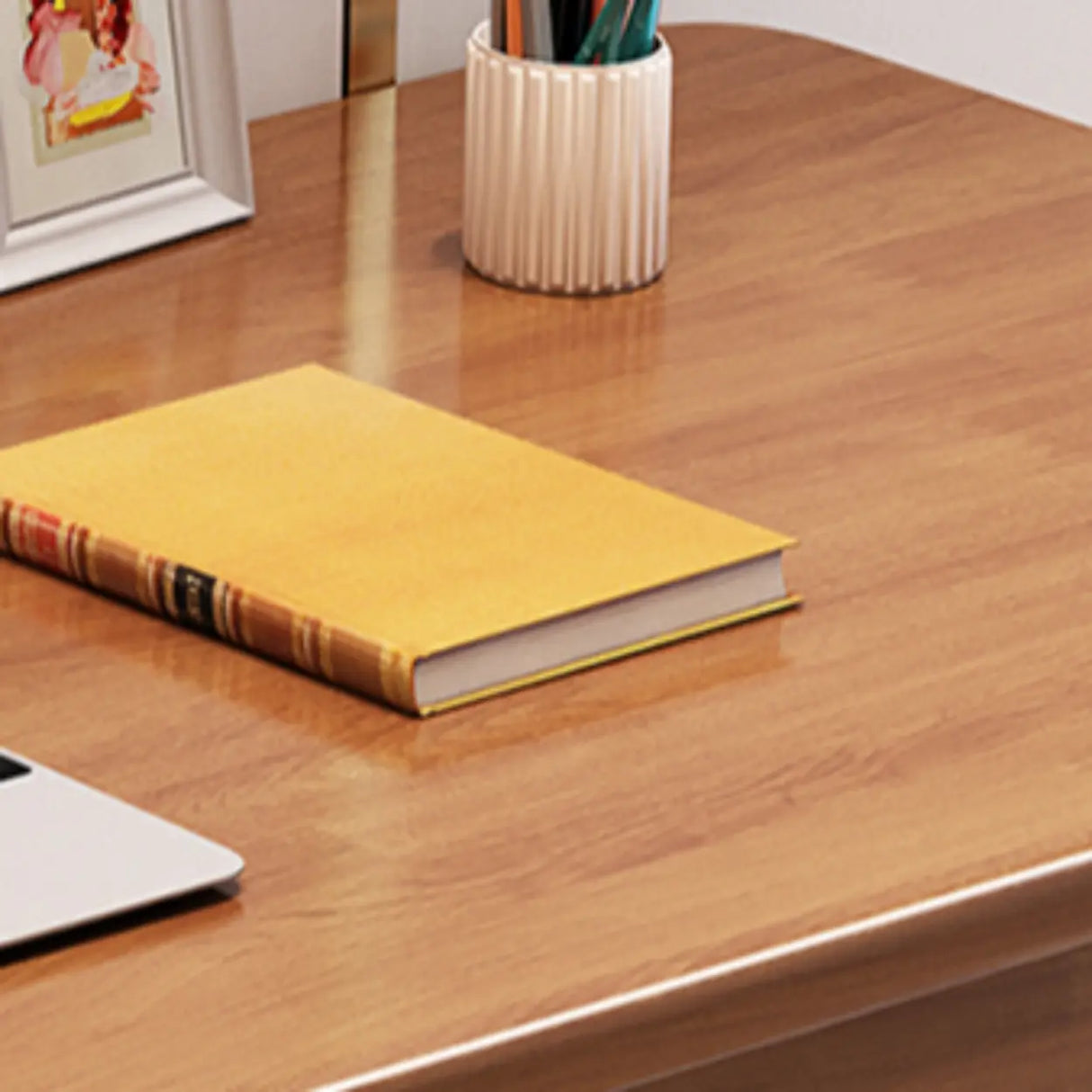 White Natural Standard Wooden Writing Desk Image - 10