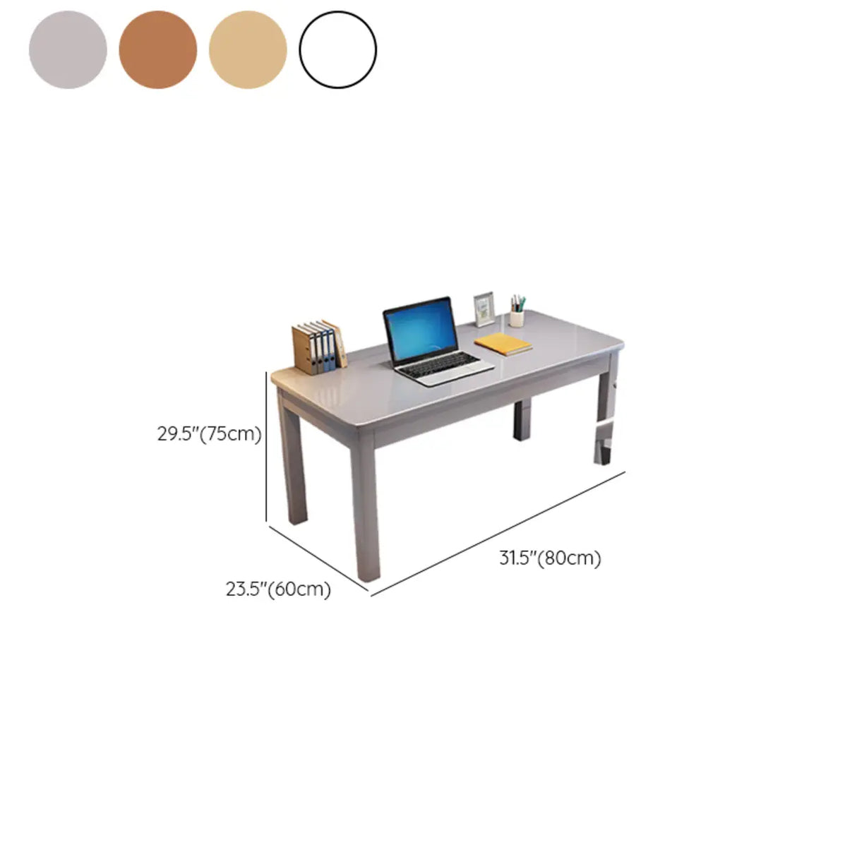 White Natural Standard Wooden Writing Desk 
