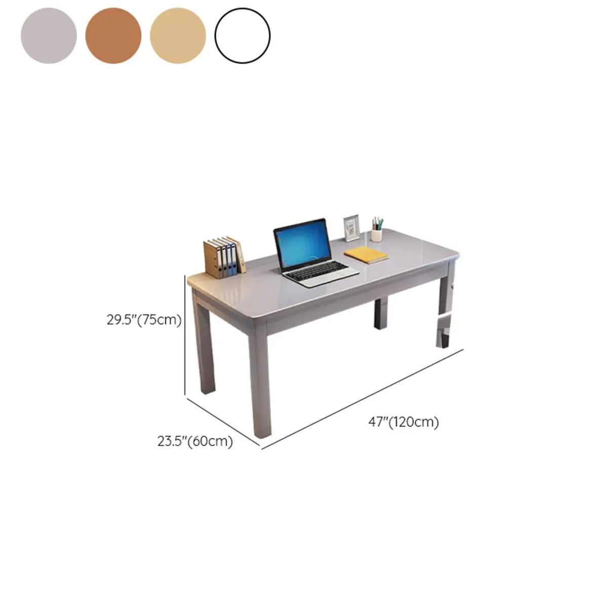 White Natural Standard Wooden Writing Desk Image - 16