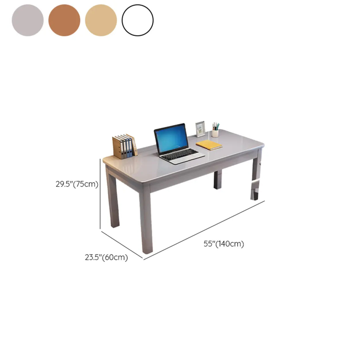 White Natural Standard Wooden Writing Desk Image - 17