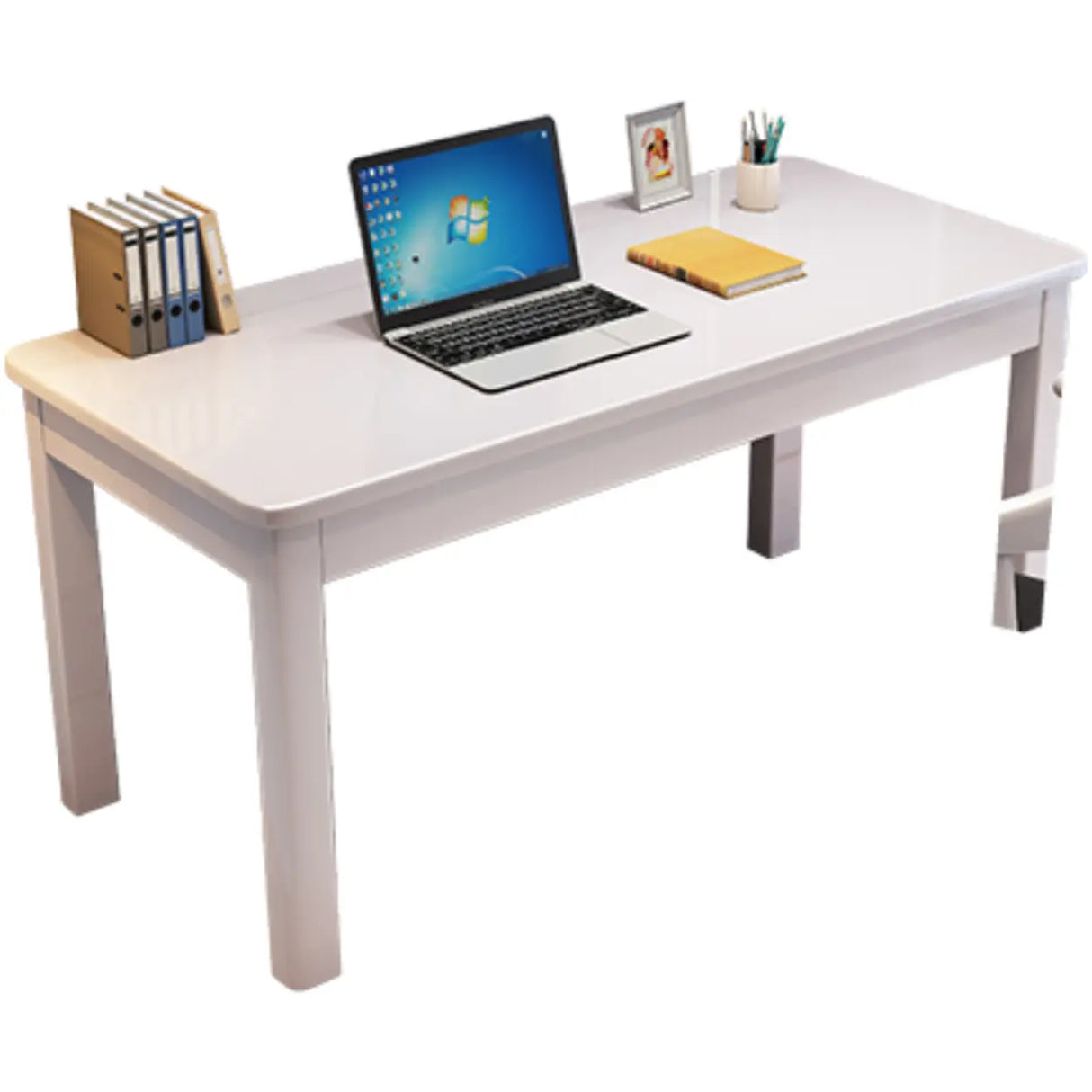 White Natural Standard Wooden Writing Desk Image - 2