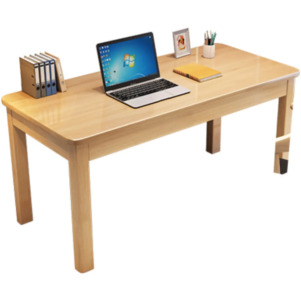 White Natural Standard Wooden Writing Desk Image - 5