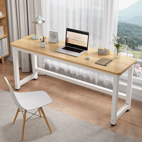 White Natural Wooden Writing Desk Image - 1