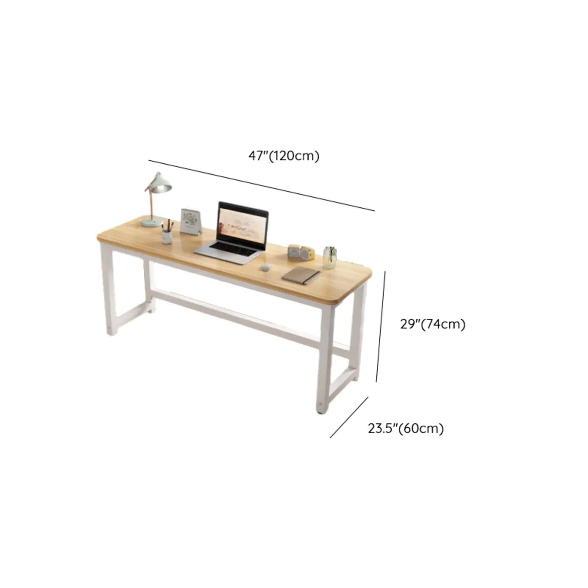 White Natural Wooden Writing Desk Image - 12