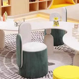 White Novelty Wavy Wood Toddler Play Table Chair Set Image - 5