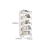 White Open Shelves Polymer Vertical Rolling Bookcase Image - 10