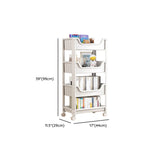 White Open Shelves Polymer Vertical Rolling Bookcase Image - 9