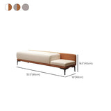 White Orange Faux Leather Upholstered Bedroom Bench #size