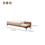 White Orange Faux Leather Upholstered Bedroom Bench Image - 13