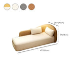 White-Orange Leather Wood Frame Right-Arm Chaise #size