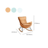White Orange Scratch Resistant Upholstered Rocking Chair #size