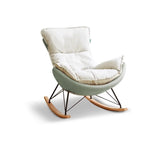 White Orange Scratch Resistant Upholstered Rocking Chair Image - 5