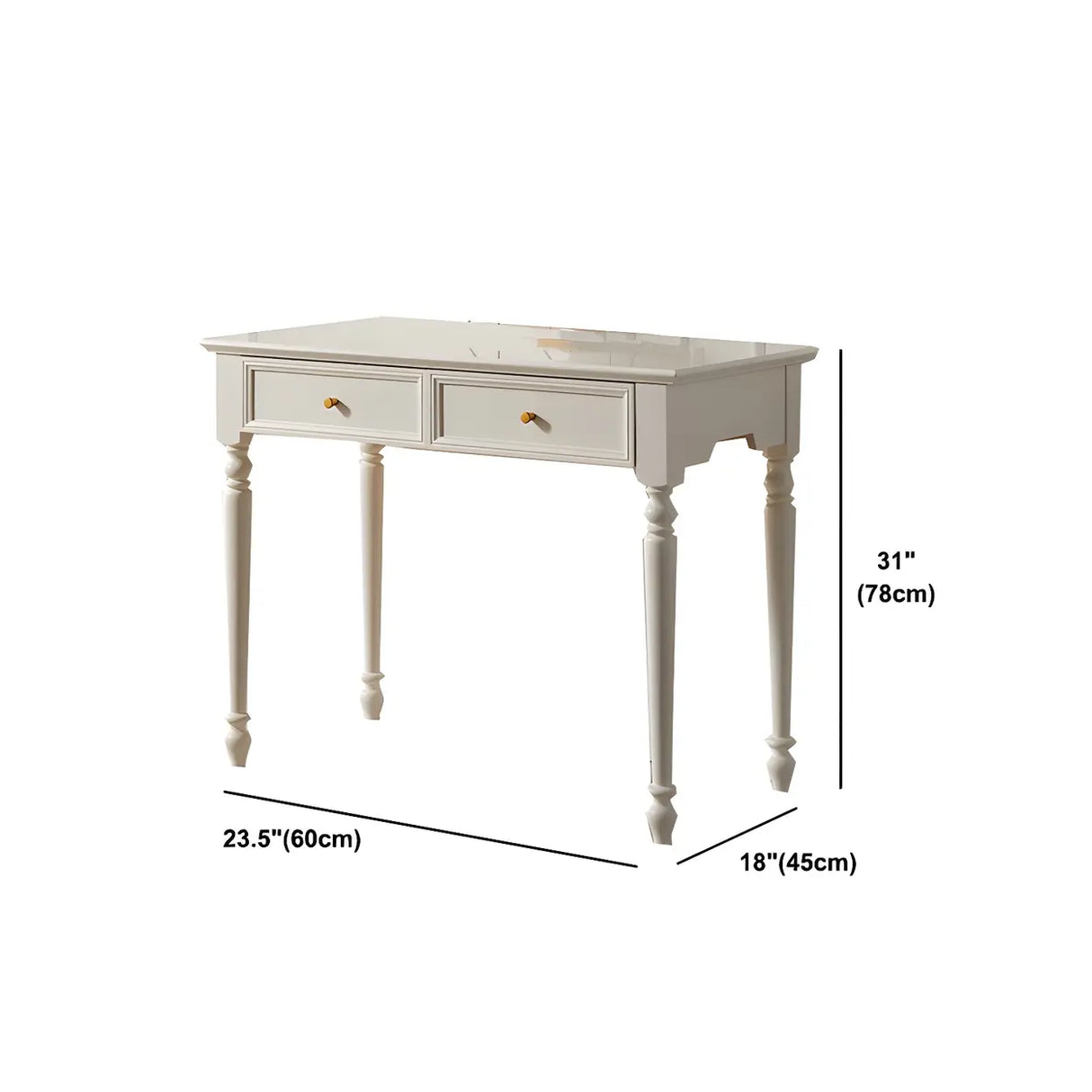 White Pine Wood Makeup Vanity with Drawers and Stools 