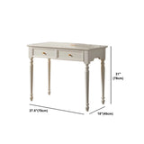 White Pine Wood Makeup Vanity with Drawers and Stools Image - 13