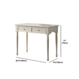 White Pine Wood Makeup Vanity with Drawers and Stools Image - 15