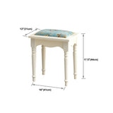 White Pine Wood Makeup Vanity with Drawers and Stools Image - 16