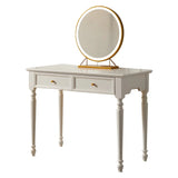 White Pine Wood Makeup Vanity with Drawers and Stools Image - 5
