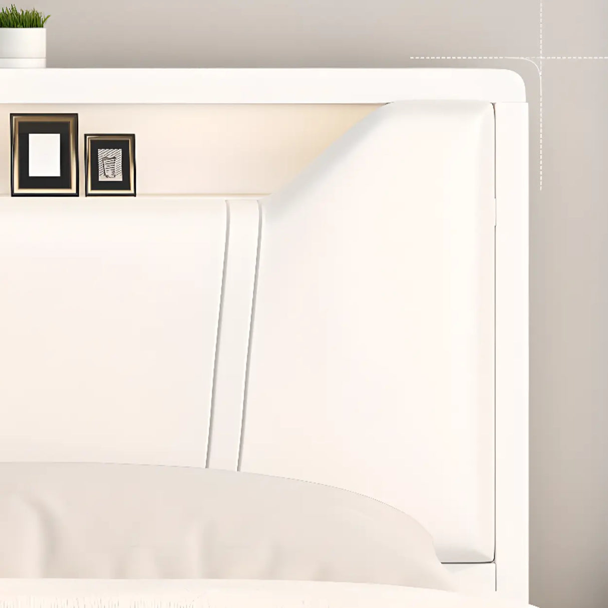 White Queen Engineered Wood Storage Panel Bed with Shelves Image - 7