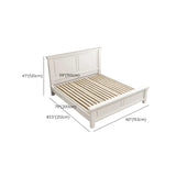 White Queen Headboard Solid Wood Storage Bed with Drawers #size