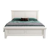 White Queen Headboard Solid Wood Storage Bed with Drawers Image - 8