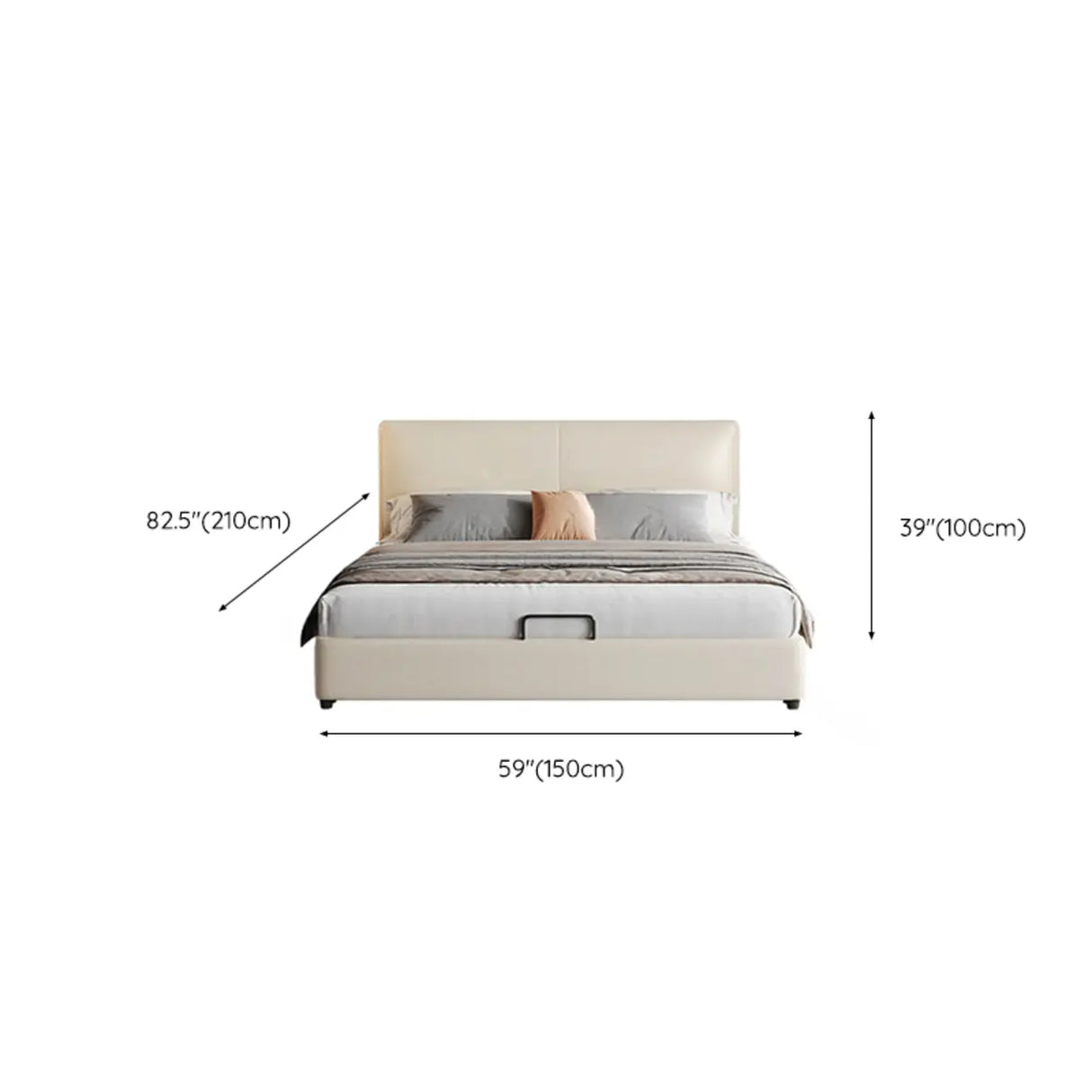 White Queen Leather Headboard Storage Bed with Drawers 