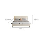 White Queen Leather Headboard Storage Bed with Drawers #size