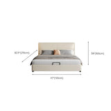 White Queen Leather Headboard Storage Bed with Drawers Image - 20