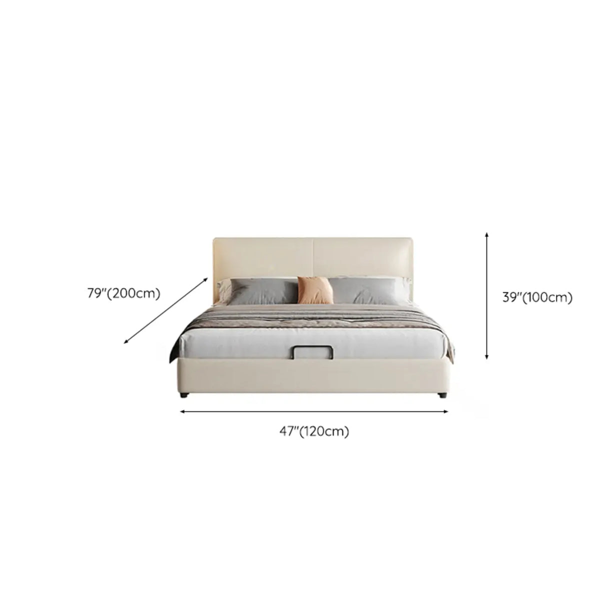 White Queen Leather Headboard Storage Bed with Drawers Image - 24