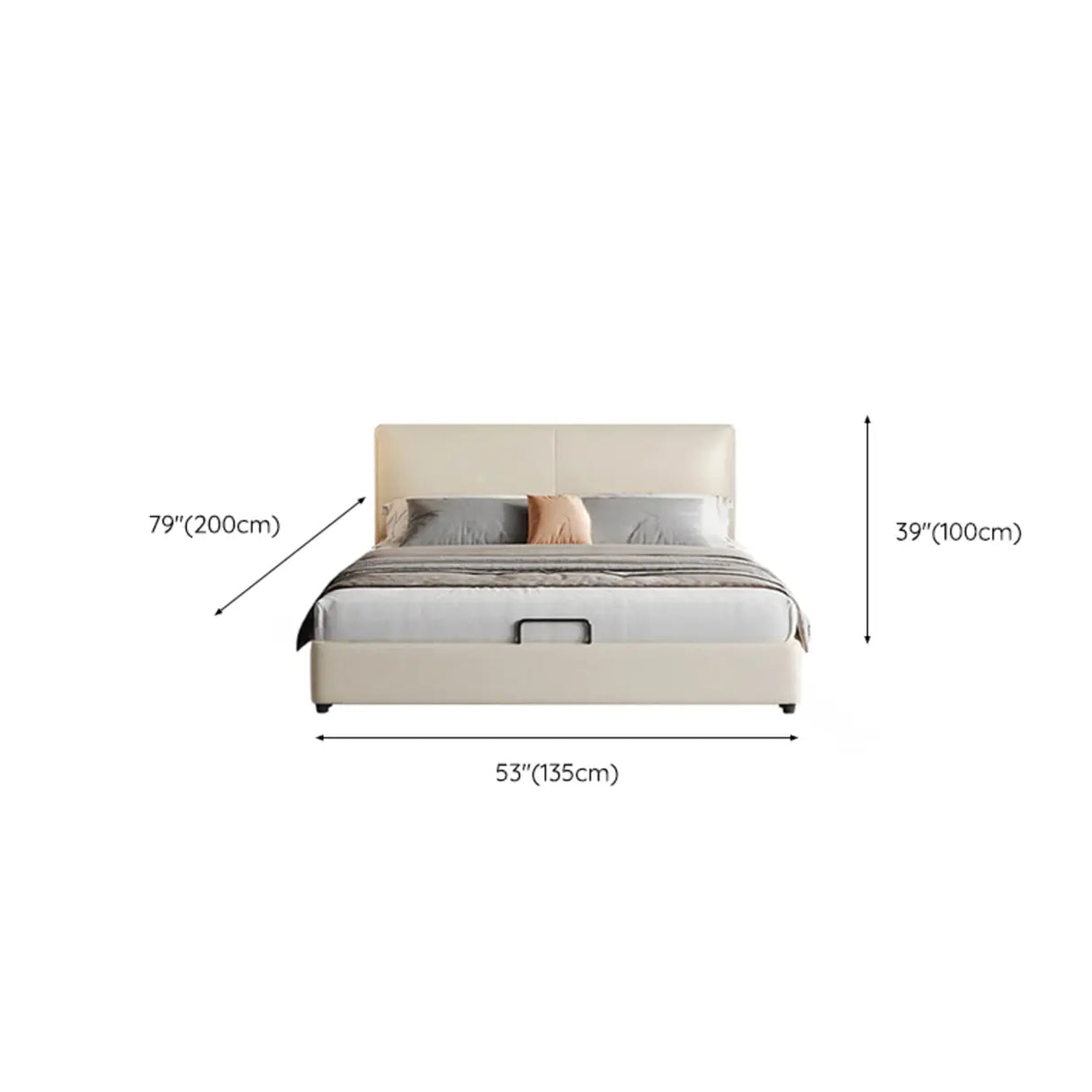 White Queen Leather Headboard Storage Bed with Drawers Image - 26