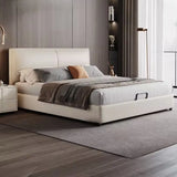 White Queen Leather Headboard Storage Bed with Drawers Image - 5