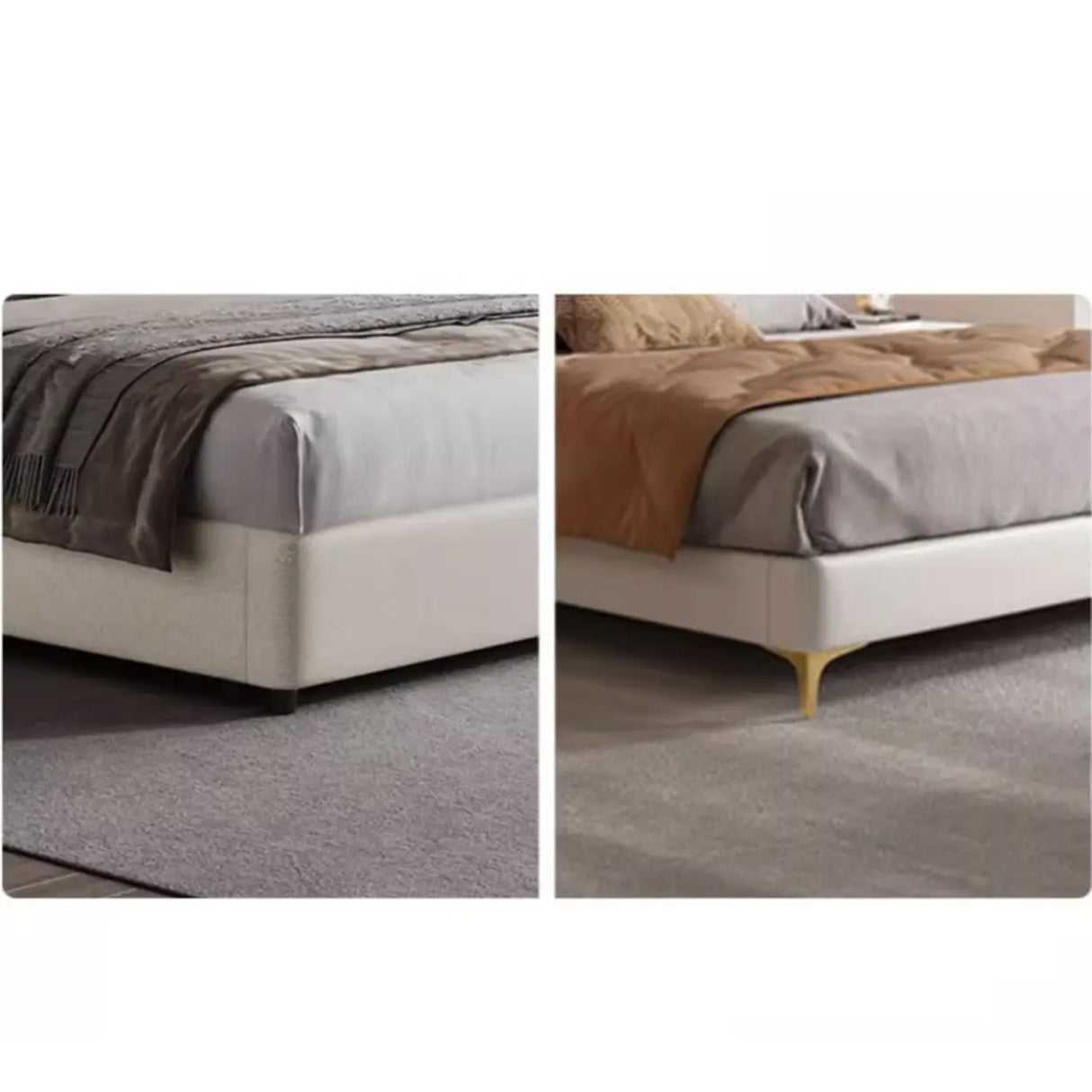 White Queen Leather Headboard Storage Bed with Drawers Image - 6