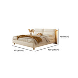 White Queen Modern Faux Leather Panel Bed with Headboard #size