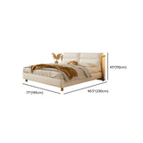 White Queen Modern Faux Leather Panel Bed with Headboard Image - 12