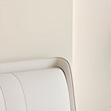 White Queen Upholstered Leather Comfort Storage Bed Image - 12