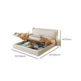 White Queen Upholstered Leather Comfort Storage Bed Image - 20