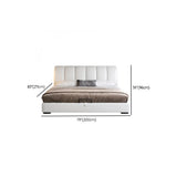 White Queen Upholstered Leather Storage Included Bed Image - 13