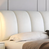 White Queen Upholstered Leather Storage Included Bed Image - 7