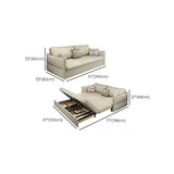 White Recessed Arm Sleeper Sofa Bed with Slipcover Image - 13