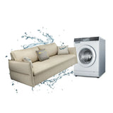 White Recessed Arm Sleeper Sofa Bed with Slipcover Image - 9