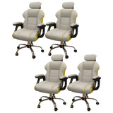White Recliner Ergonomic Leather High-Back Gaming Chair Image - 29
