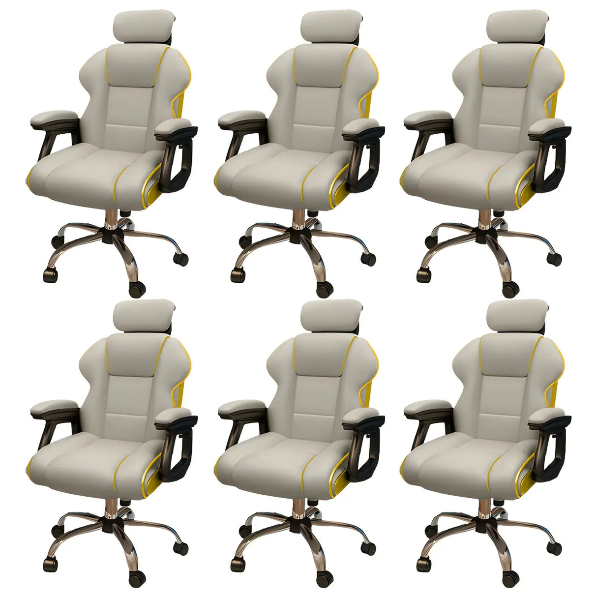 White Recliner Ergonomic Leather High-Back Gaming Chair Image - 30